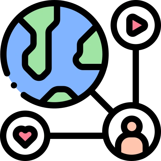 icono de una persona conectada a un ared global